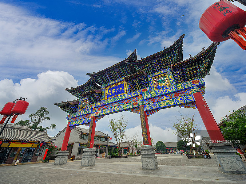 中国山西晋中乔家大院景区牌楼图片素材