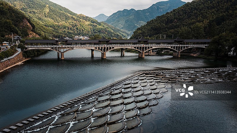 杭州富阳龙鳞坝图片素材