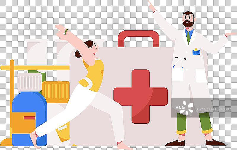 医生防疫抗疫扁平矢量概念运营插画图片素材