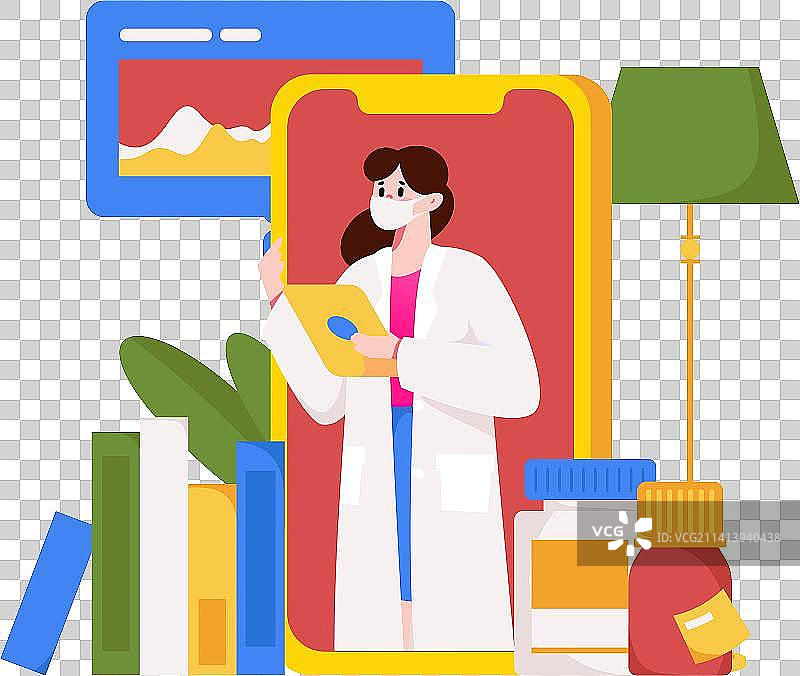 医生防疫抗疫扁平矢量概念运营插画图片素材