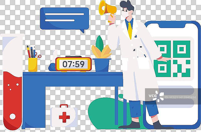 医生防疫抗疫扁平矢量概念运营插画图片素材