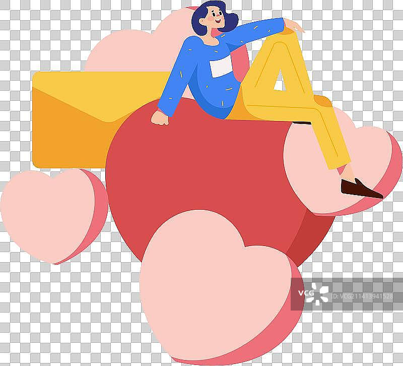 情人节快乐扁平矢量概念运营插画图片素材