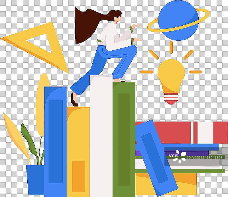 通过网课远程进行在线教育扁平矢量概念运营插画图片素材