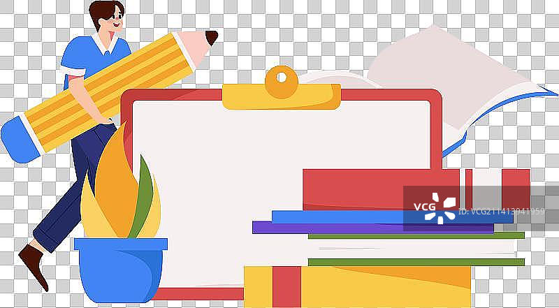 通过网课远程进行在线教育扁平矢量概念运营插画图片素材