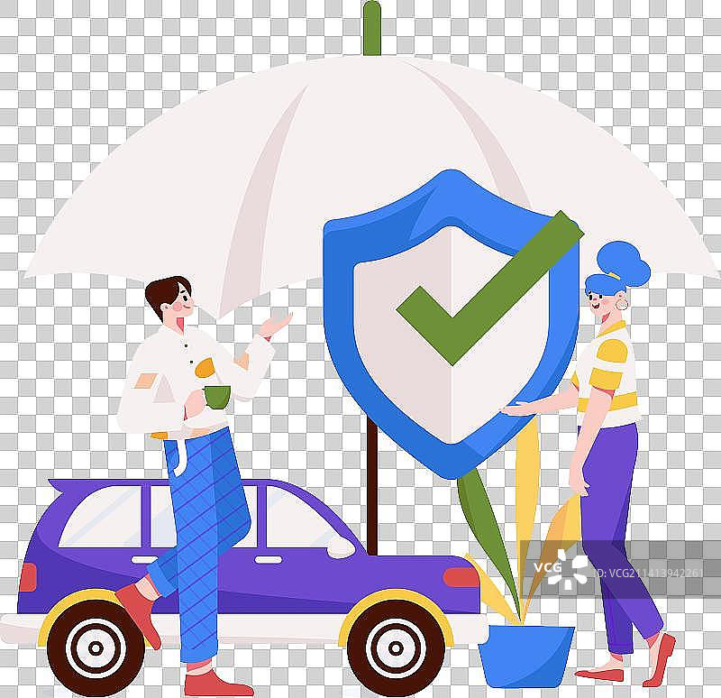 汽车保险扁平矢量概念运营插画图片素材