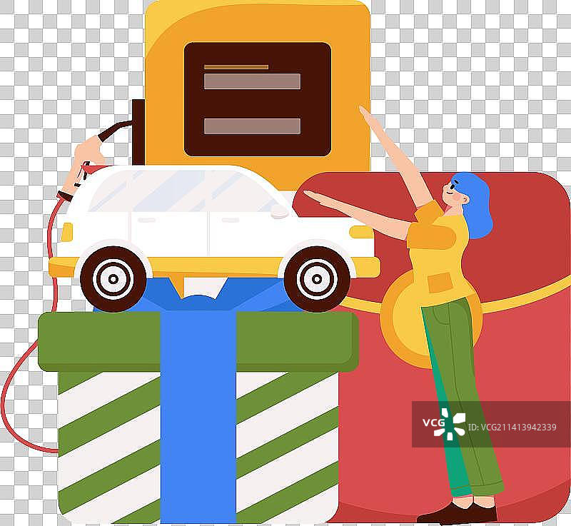 办理加油卡获得优惠矢量互联网运营插画图片素材