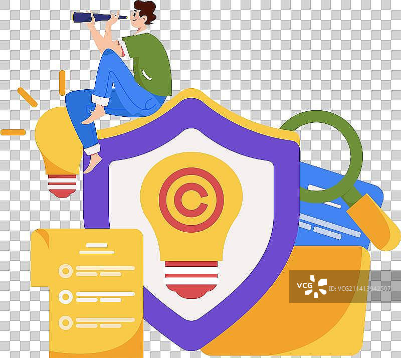 知识产权扁平矢量概念运营插画图片素材