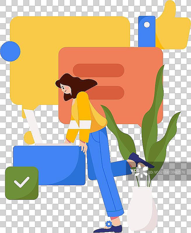 虚拟的社交概念商业扁平矢量插画图片素材