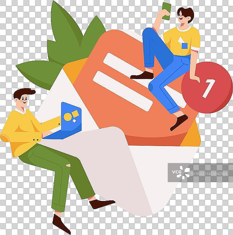 虚拟的社交概念商业扁平矢量插画图片素材