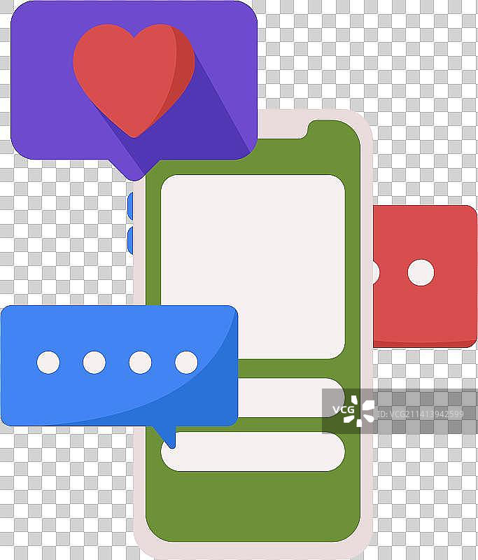 虚拟的社交概念商业扁平矢量插画图片素材