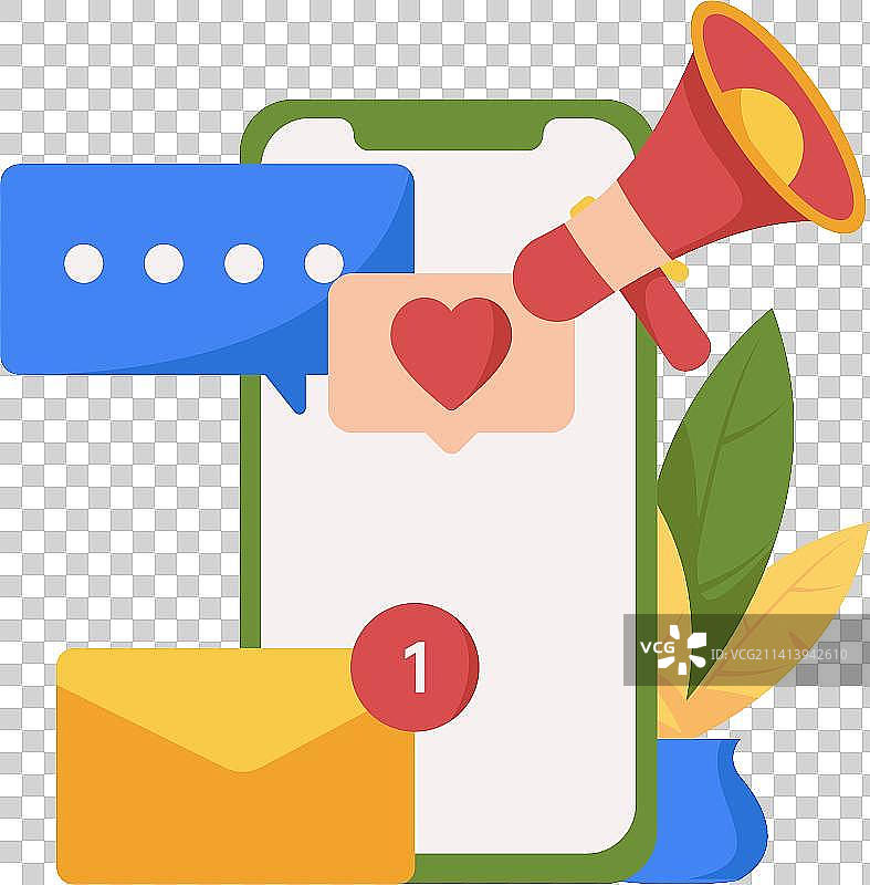 虚拟的社交概念商业扁平矢量插画图片素材