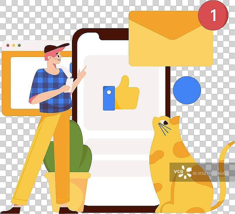 虚拟的社交概念商业扁平矢量插画图片素材