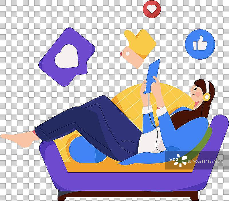 虚拟的社交概念商业扁平矢量插画图片素材