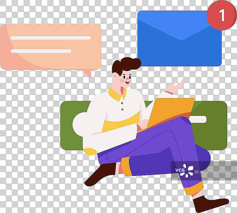 虚拟的社交概念商业扁平矢量插画图片素材