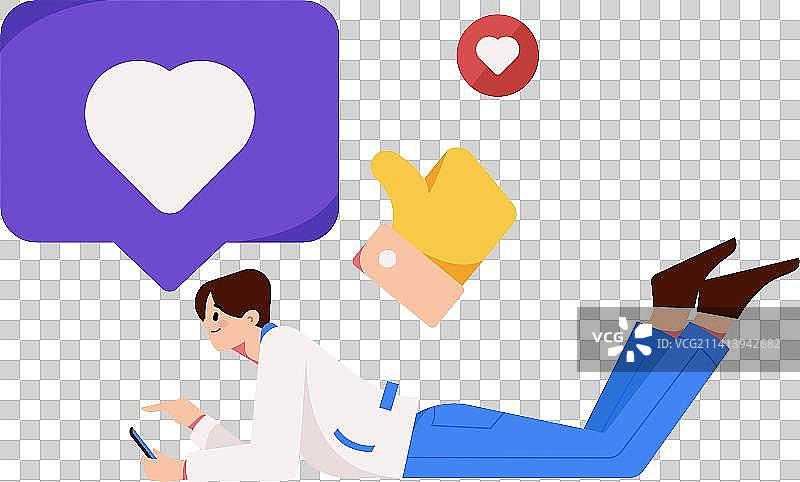 虚拟的社交概念商业扁平矢量插画图片素材