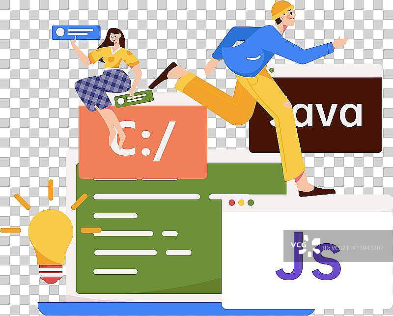 编程教学开发扁平矢量概念运营插画图片素材