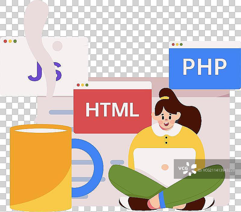 编程教学开发扁平矢量概念运营插画图片素材