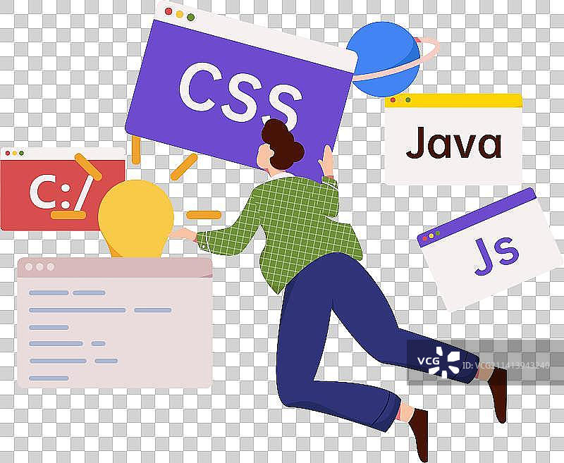 编程教学开发扁平矢量概念运营插画图片素材