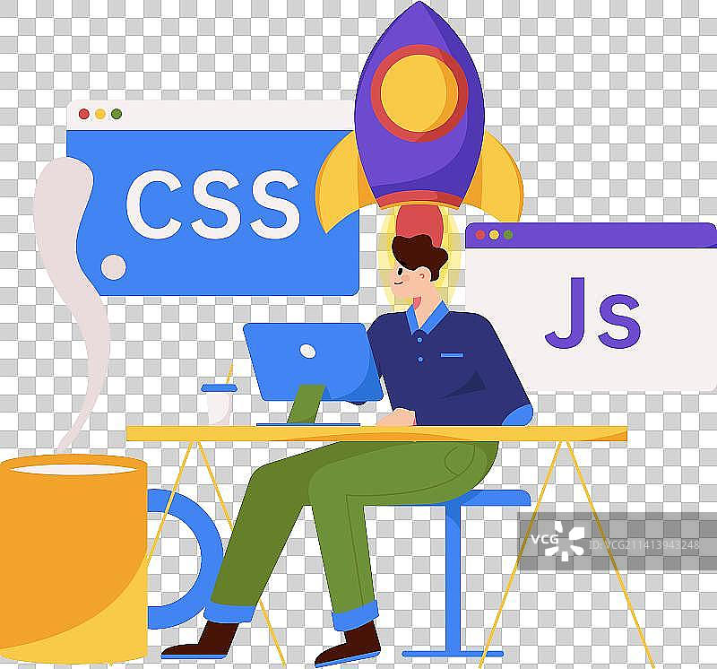 编程教学开发扁平矢量概念运营插画图片素材