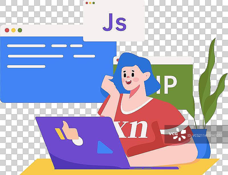 编程教学开发扁平矢量概念运营插画图片素材