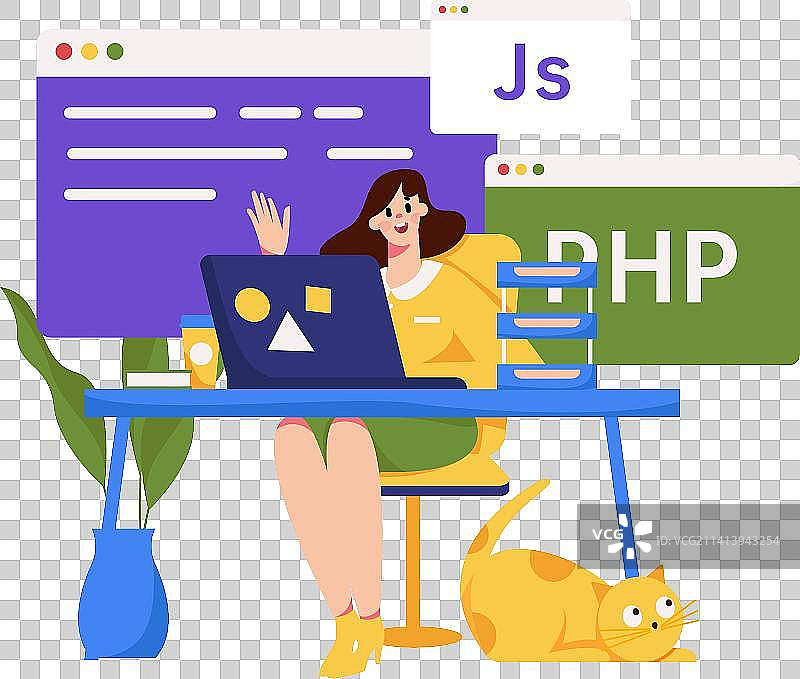 编程教学开发扁平矢量概念运营插画图片素材