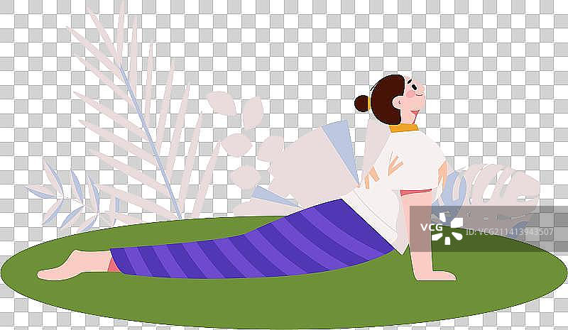 练习瑜伽身心健康扁平矢量概念运营插画图片素材