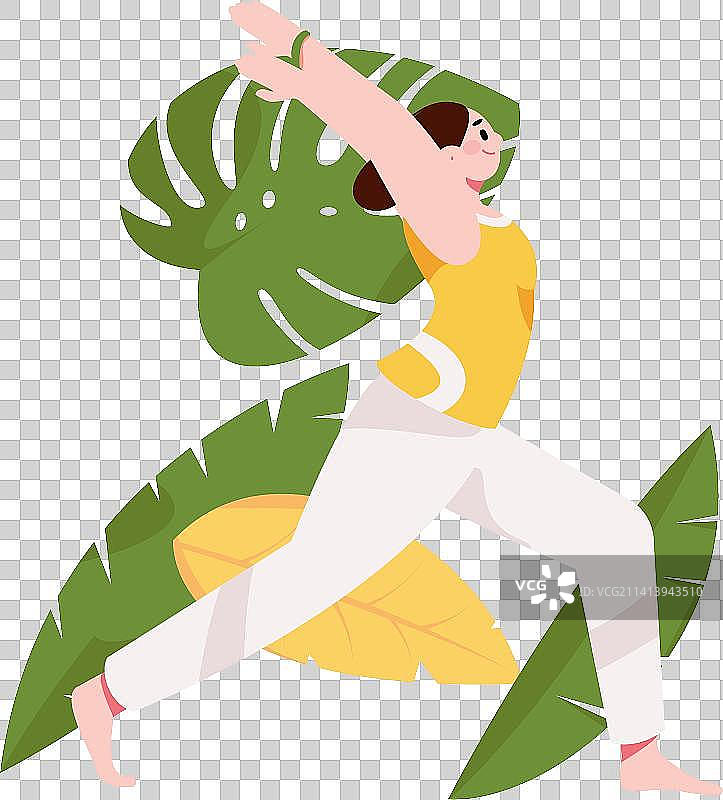 练习瑜伽身心健康扁平矢量概念运营插画图片素材