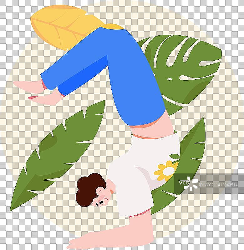 练习瑜伽身心健康扁平矢量概念运营插画图片素材