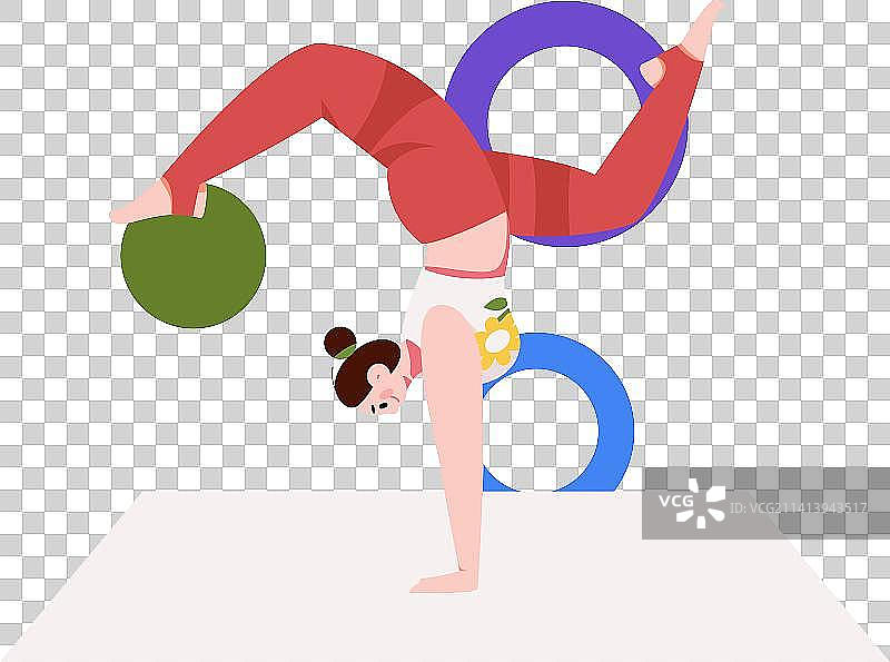 练习瑜伽身心健康扁平矢量概念运营插画图片素材