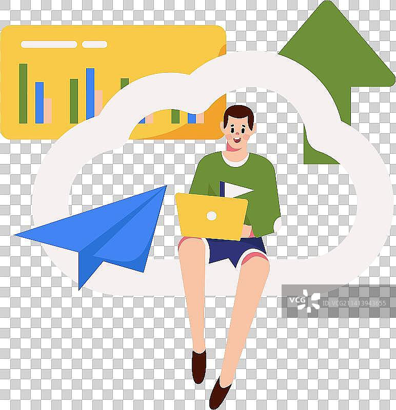 云计算扁平矢量概念运营插画图片素材