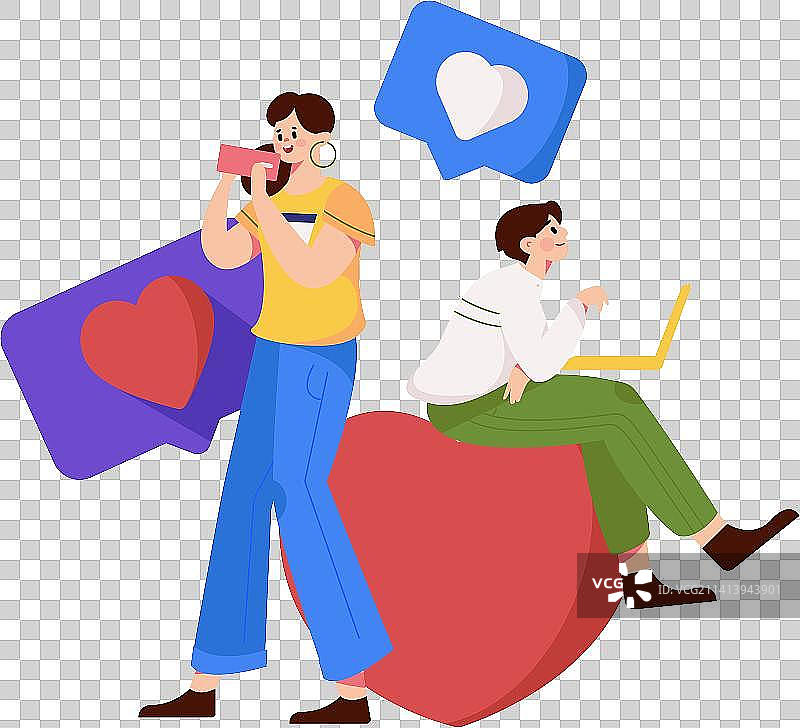 给好评的人物扁平矢量概念运营插画图片素材