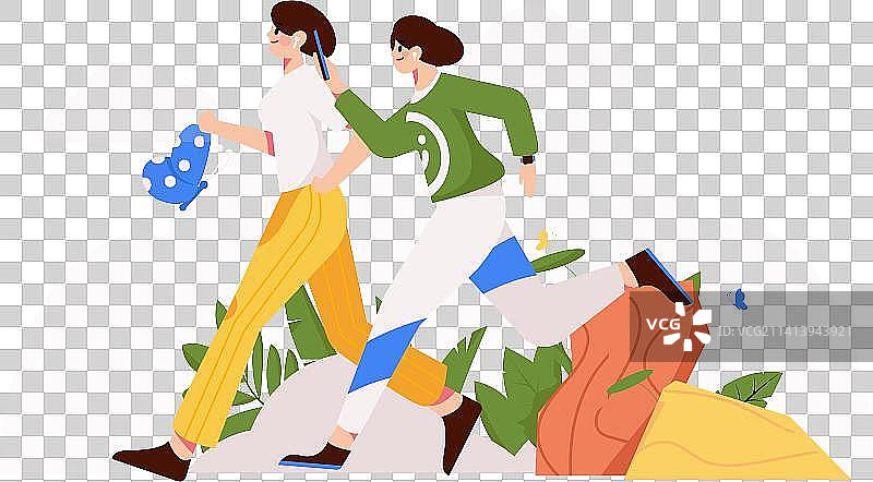 锻炼健康跑步矢量互联网运营插画图片素材