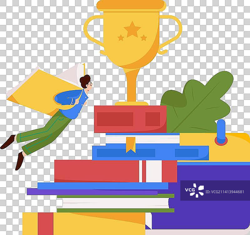 阅读的人物扁平矢量概念运营插画图片素材