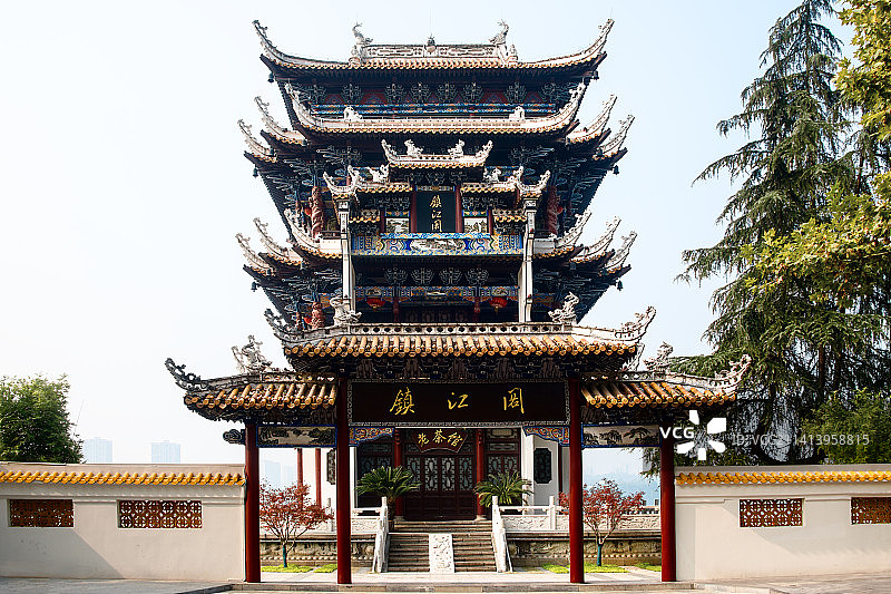 湖北宜昌市地标建筑镇江阁图片素材