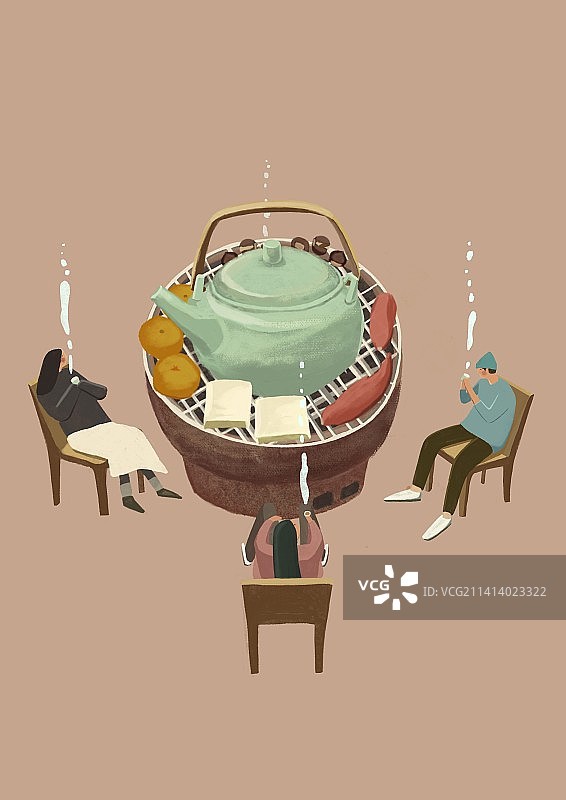围炉煮茶图片素材