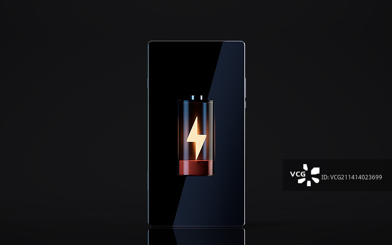 手机电池与电量3D渲染图片素材