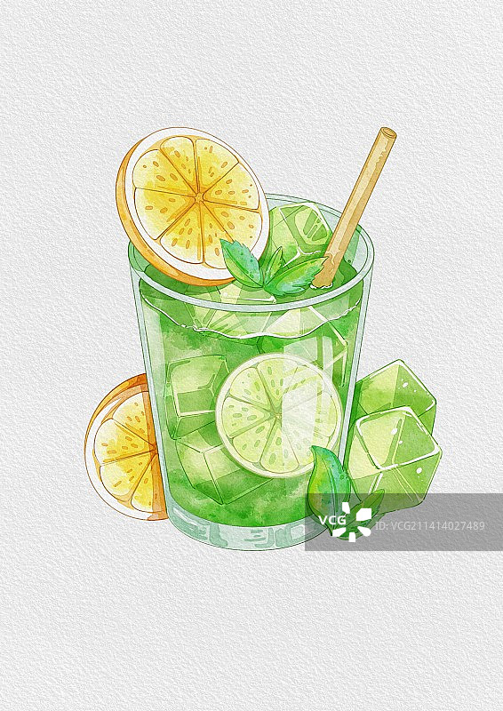 柠檬薄荷味夏日饮品图片素材