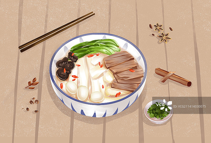 河南特色美食之牛肉烩面图片素材