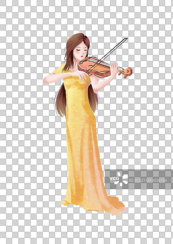 拉小提琴女孩图片素材