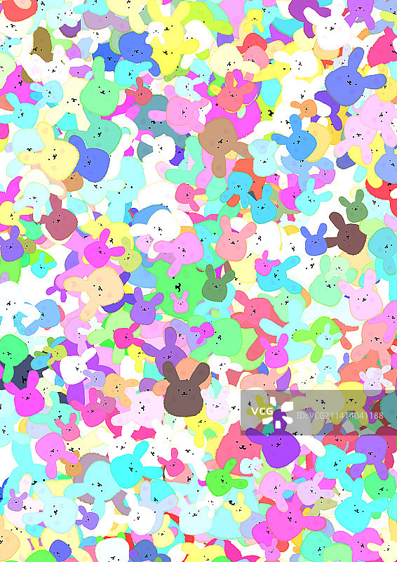 很多兔子堆叠在一起图片素材