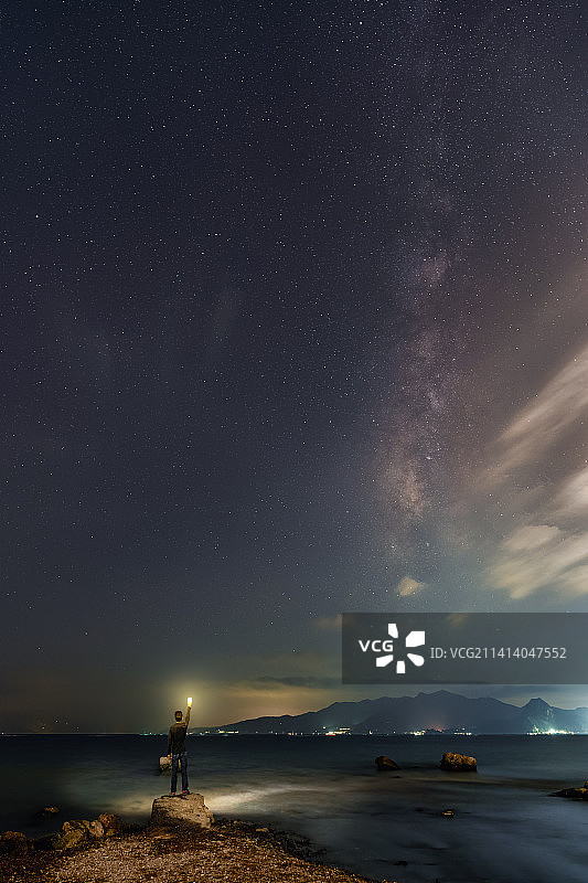 抚仙湖夜空图片素材