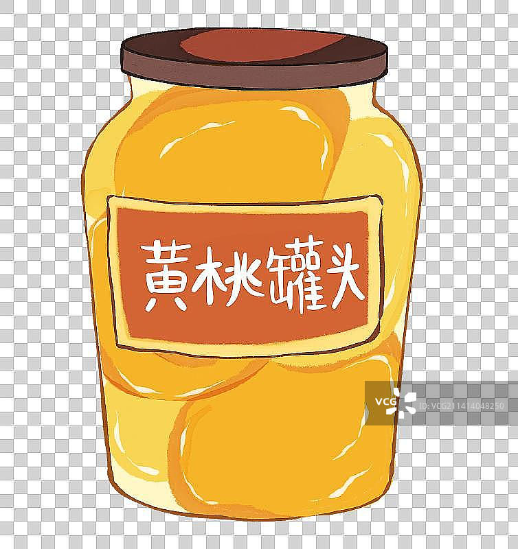 黄色黄桃罐头食品食物插画图片素材