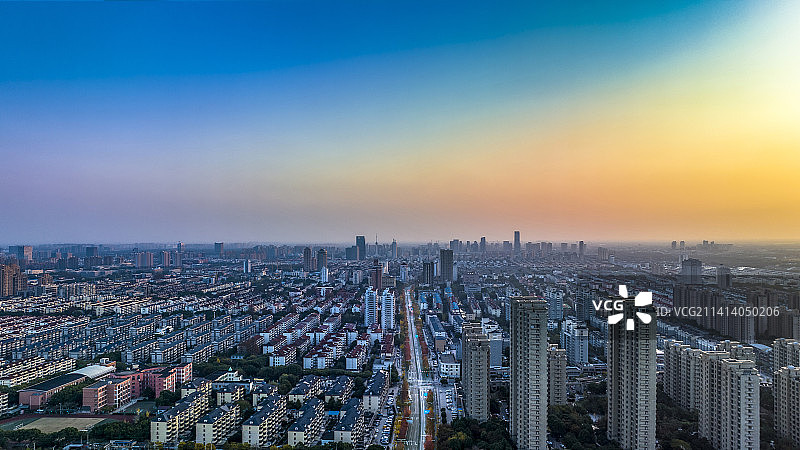 上海奉贤区全景航拍图片素材