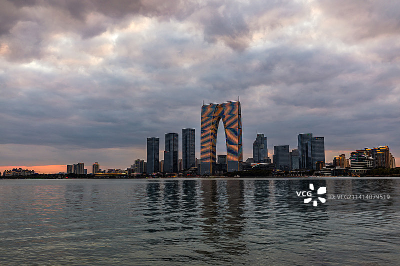 苏州金鸡湖图片素材