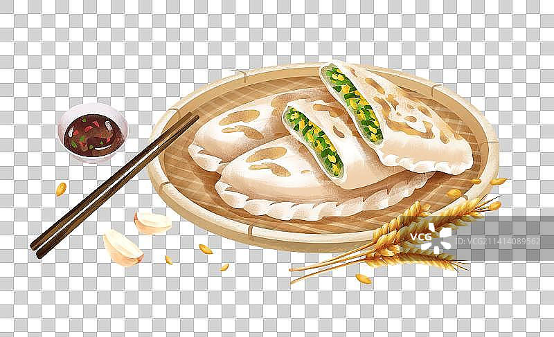 韭菜盒子插画元素图片素材