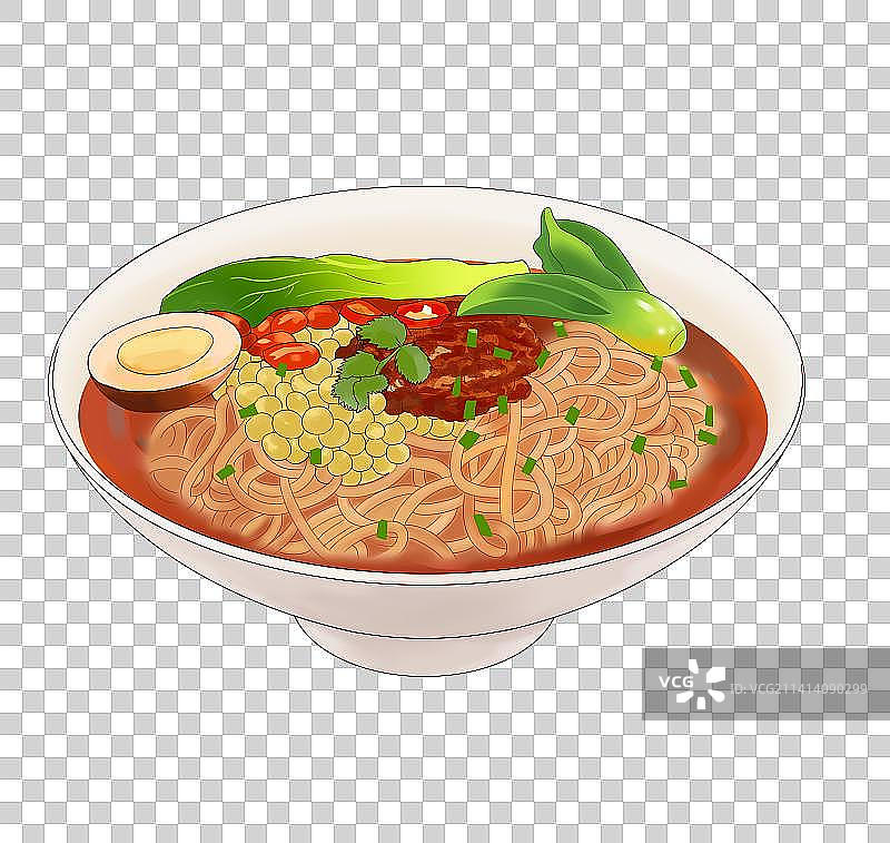 传统民间面食鸡蛋面阳春面美味食物食材面条插画图片素材