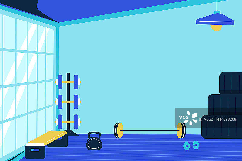 卡通健身运动跑步哑铃举重增肌减肥瘦身塑性体态健康身体素质提升自我生活方式消费私教课程电商渐变矢量插画图片素材