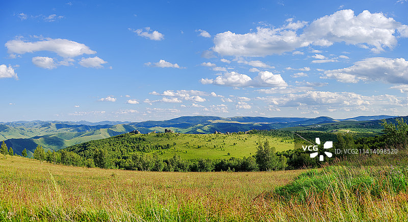 中国内蒙古赤峰克什克腾旗阿斯哈图石林草原石城全景图片素材