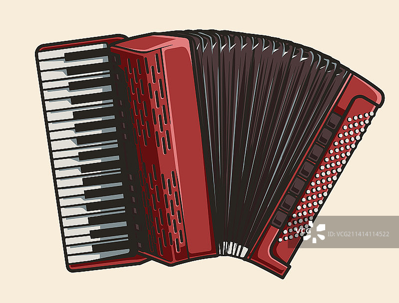 古典手风琴彩色复古徽章图片素材