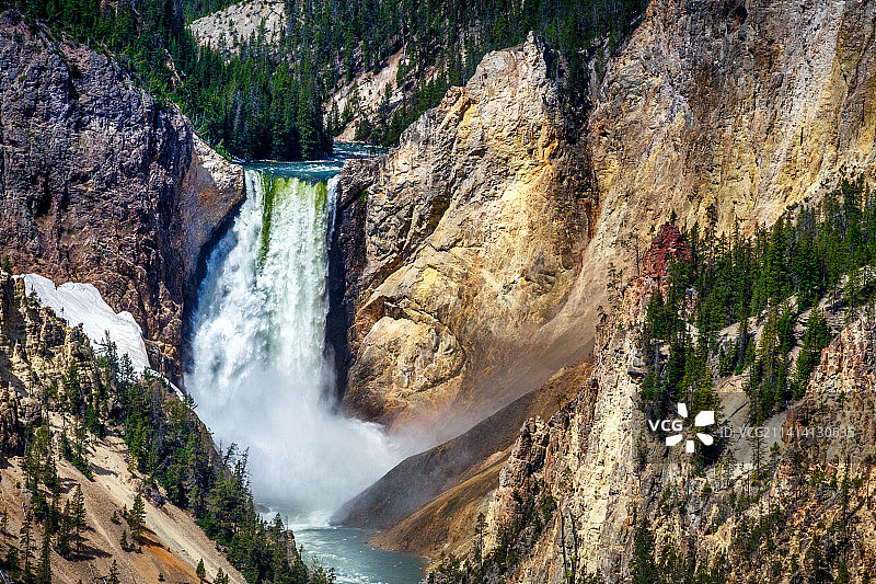 美国怀俄明州下瀑布的风景图片素材